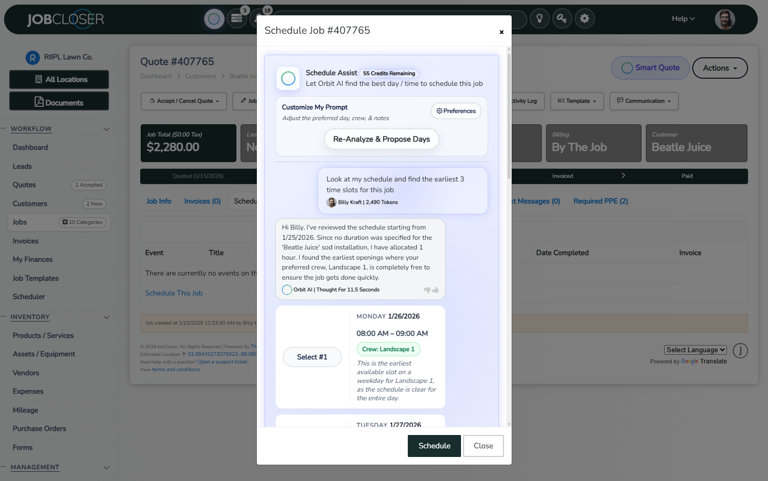 Orbit AI Forecast Example